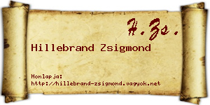 Hillebrand Zsigmond névjegykártya